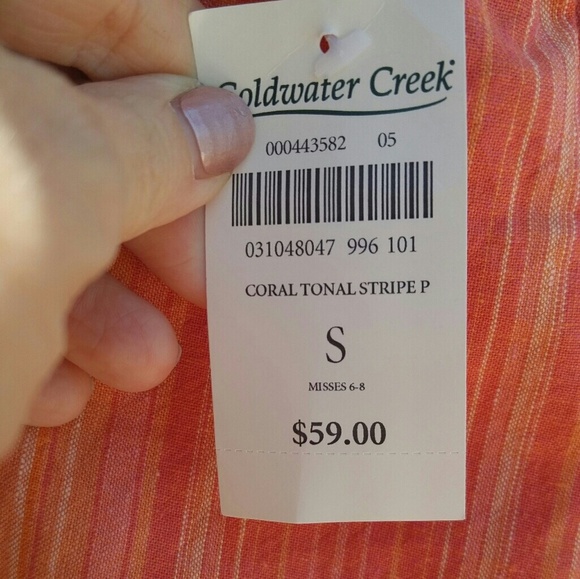 NWT Coldwater Creek Coral Linen Pants - Picture 3 of 4